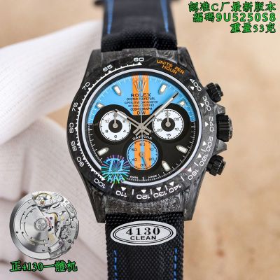 Clean Factory Rolex Daytona 4130 Black and blue Face Watch 40mm 